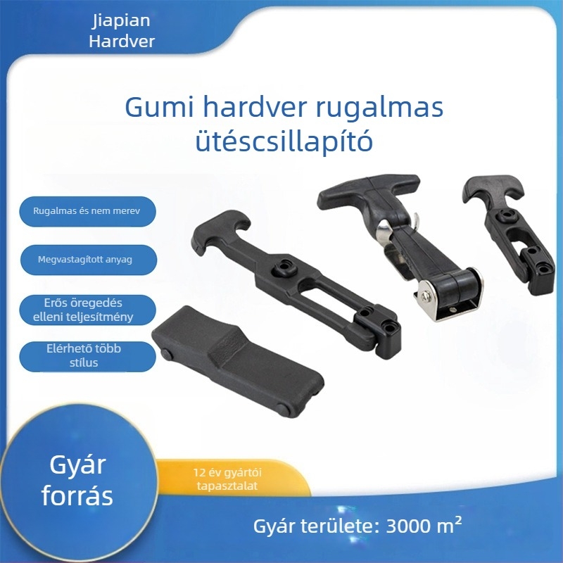 T-típusú gumírozott szerszámosláda zárókapocs KK709, anyag: gumi + szénacél, konténerekhez és elosztó dobozokhoz