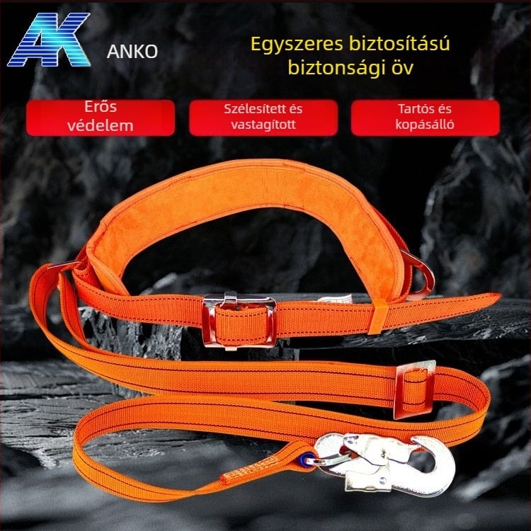 Anke teljes testű biztonsági hám magassági munkákhoz, nylon övvel és nylon kötéllel
