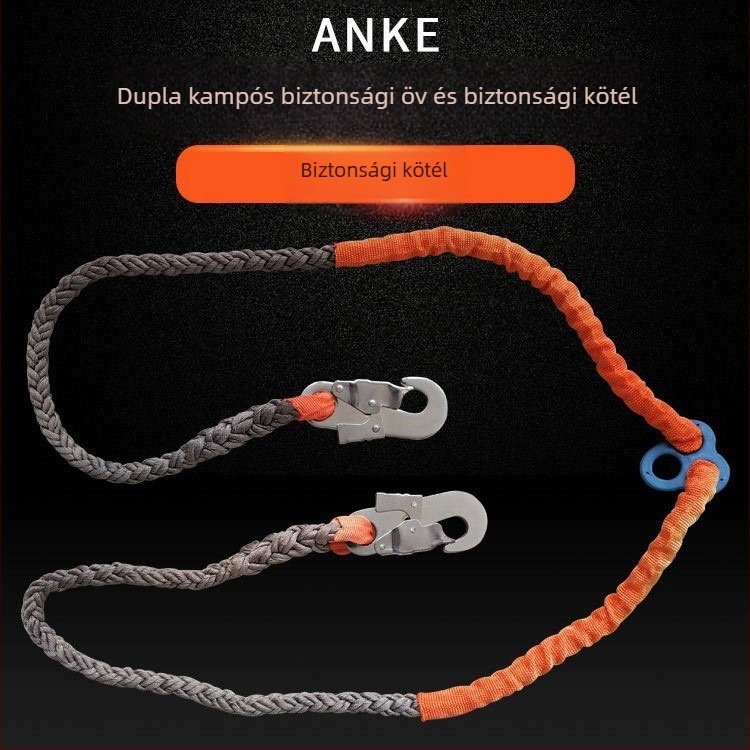 Anke teljes testű biztonsági hám magassági munkákhoz, nylon övvel és nylon kötéllel