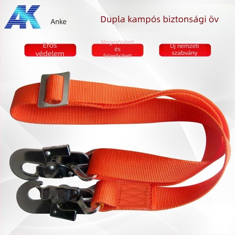 Anke teljes testű biztonsági hám magassági munkákhoz, nylon övvel és nylon kötéllel