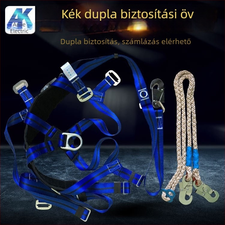 Anke teljes testű biztonsági hám magassági munkákhoz, nylon övvel és nylon kötéllel