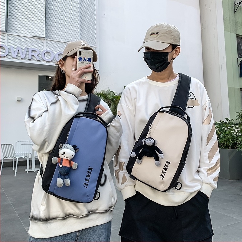 Férfi keresztpántos táska – Koreai stílus, Loberdy XY2129, Nylon, Lopás elleni védelem