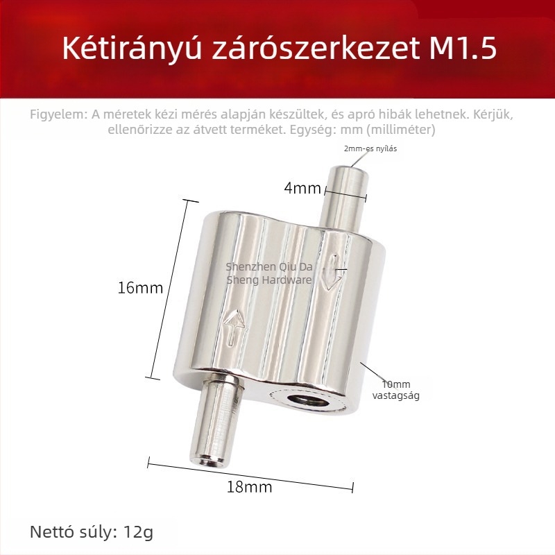 8-as alakú kétirányú drótzárókapocs, cink ötvözet, modell Yc81, kód Y77990, öntvény