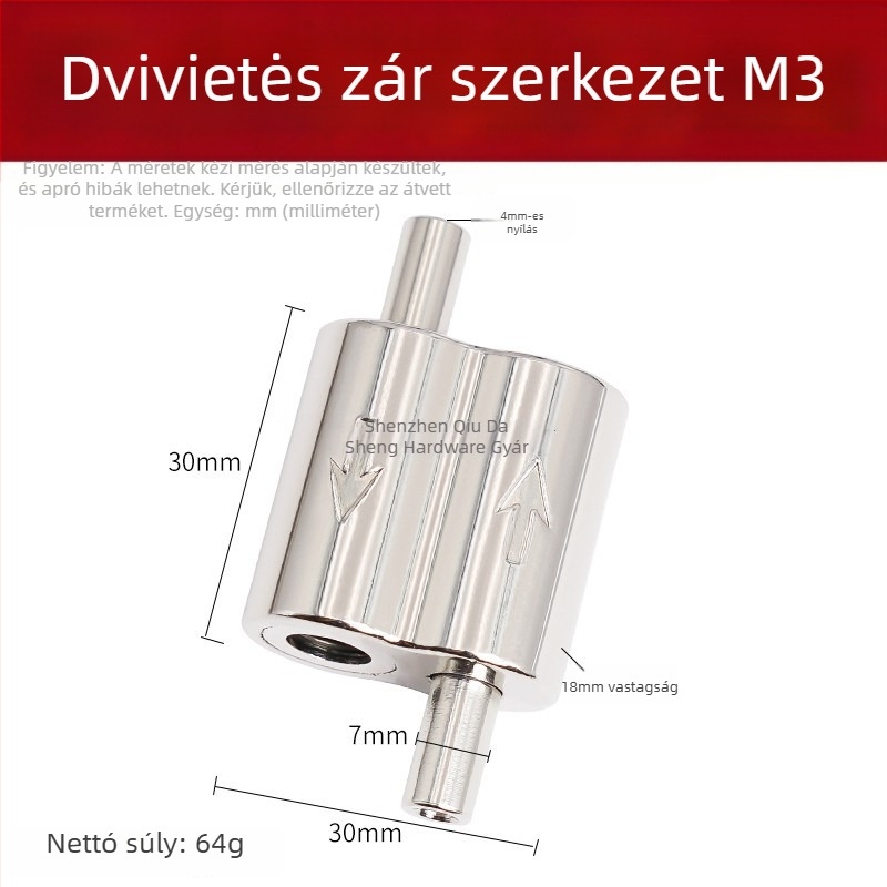 8-as alakú kétirányú drótzárókapocs, cink ötvözet, modell Yc81, kód Y77990, öntvény