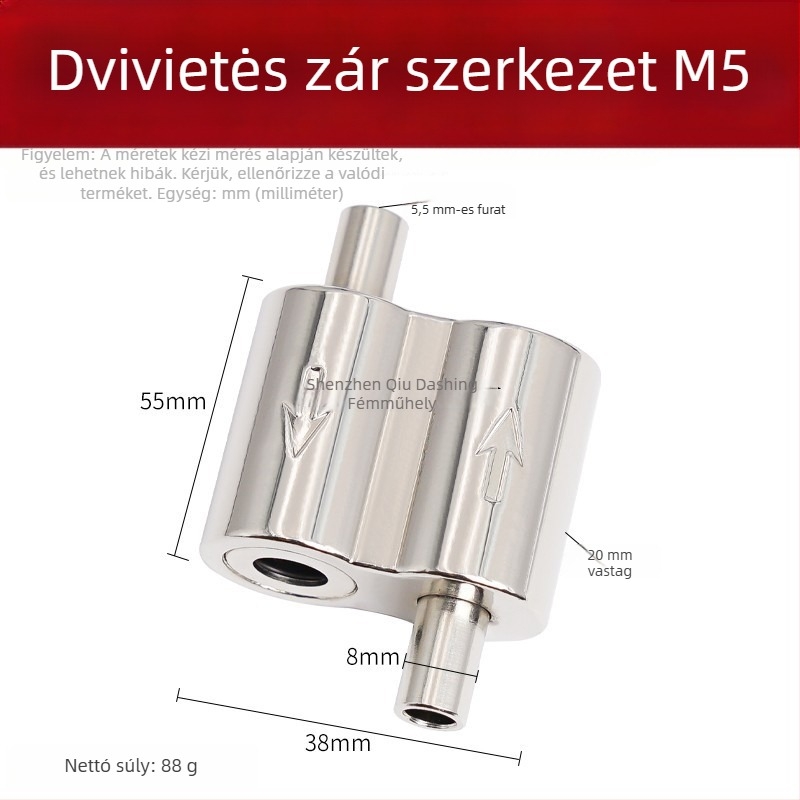 8-as alakú kétirányú drótzárókapocs, cink ötvözet, modell Yc81, kód Y77990, öntvény