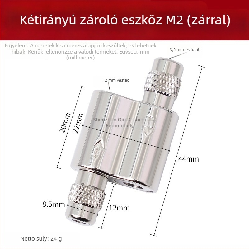 8-as alakú kétirányú drótzárókapocs, cink ötvözet, modell Yc81, kód Y77990, öntvény