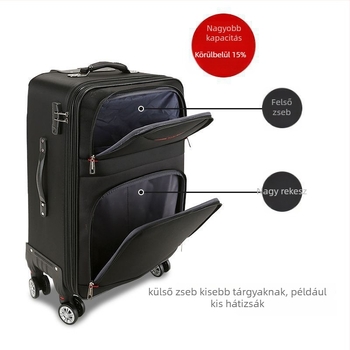 Szénszálas utazótáska cipzáras nyitással, univerzális kerekekkel, férfiak számára, szabványos kombinációs zár
