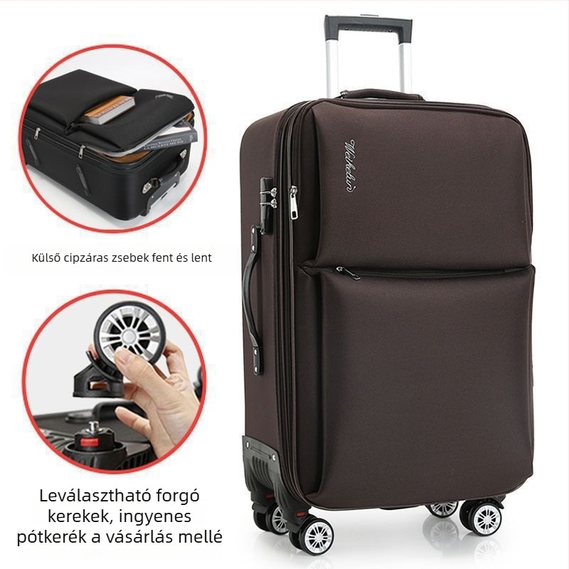 Szénszálas utazótáska cipzáras nyitással, univerzális kerekekkel, férfiak számára, szabványos kombinációs zár