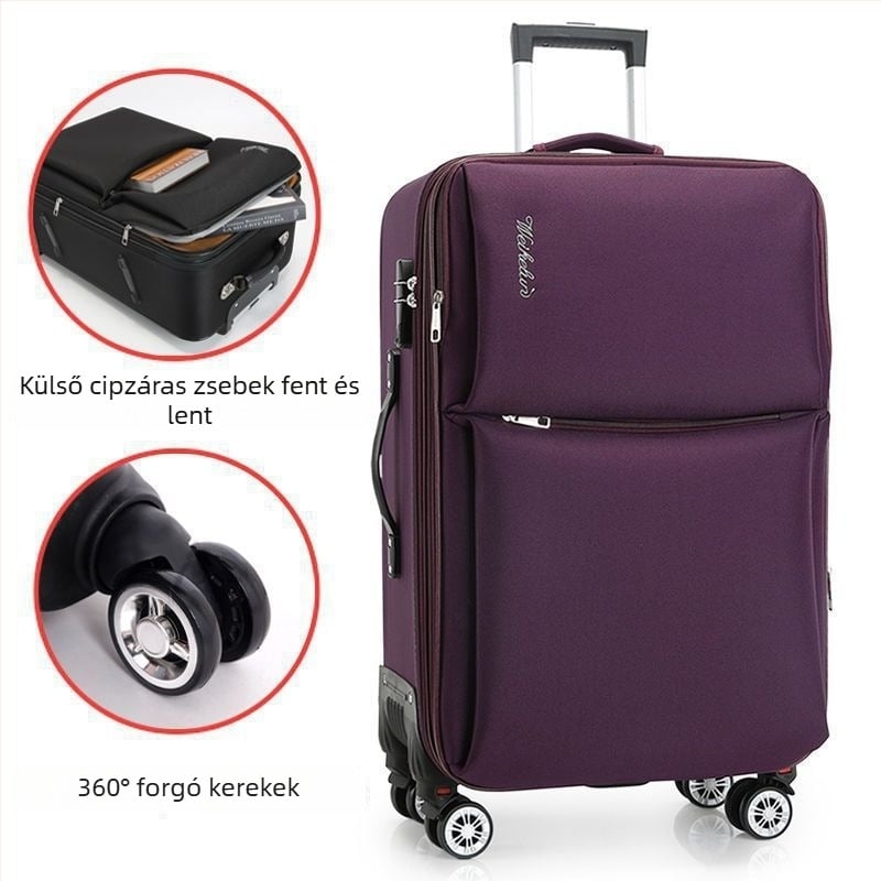 Szénszálas utazótáska cipzáras nyitással, univerzális kerekekkel, férfiak számára, szabványos kombinációs zár