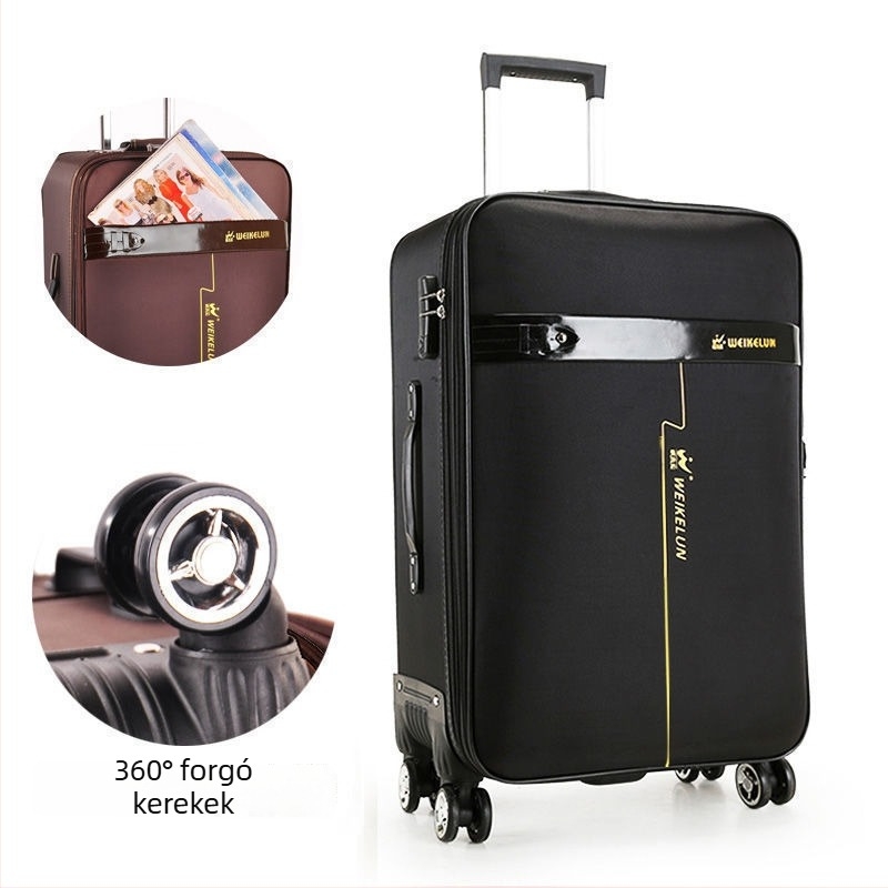 Szénszálas utazótáska cipzáras nyitással, univerzális kerekekkel, férfiak számára, szabványos kombinációs zár