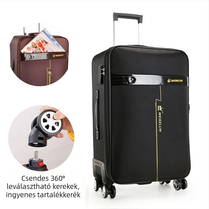 Szénszálas utazótáska cipzáras nyitással, univerzális kerekekkel, férfiak számára, szabványos kombinációs zár