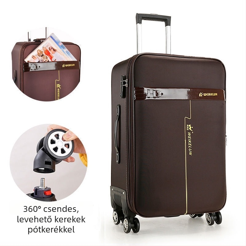 Szénszálas utazótáska cipzáras nyitással, univerzális kerekekkel, férfiak számára, szabványos kombinációs zár