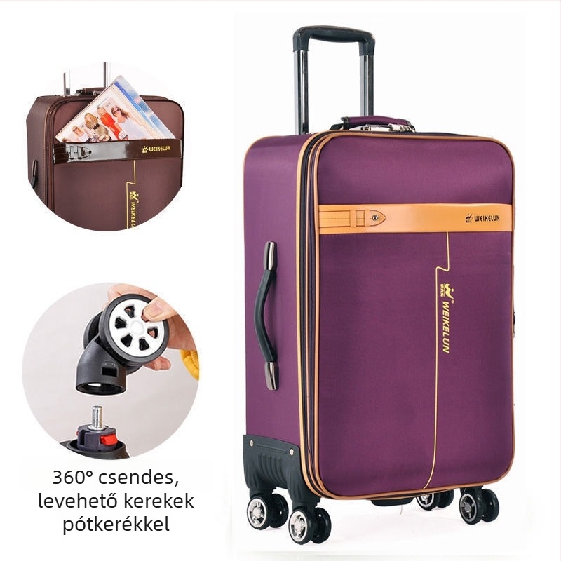 Szénszálas utazótáska cipzáras nyitással, univerzális kerekekkel, férfiak számára, szabványos kombinációs zár