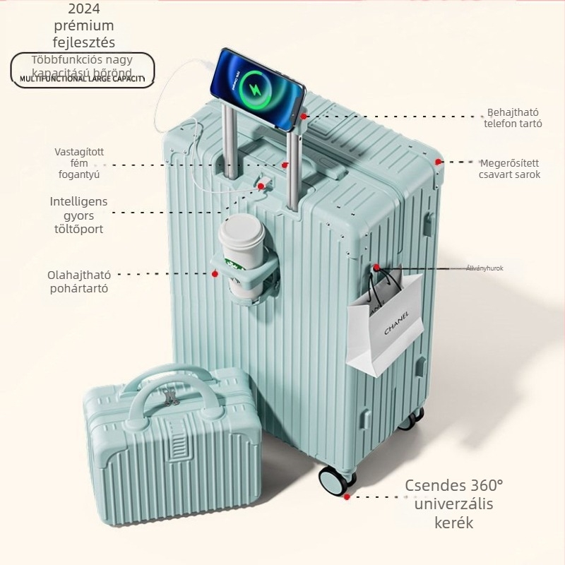 Uniszex ABS bőrönd univerzális kerekekkel, cipzárral nyíló, 2 kg súlyú, szabványos kombinációs zár a szabadidős utazásokhoz.