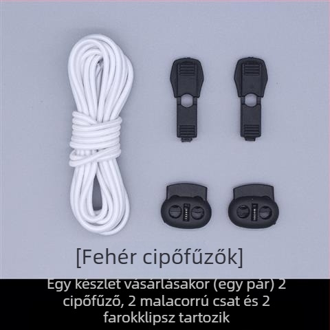 No-tie elasztikus kerek cipőfűzők, 110 cm, alkalmas textilekhez, felnőttek és gyerekek számára
