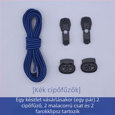 No-tie elasztikus kerek cipőfűzők, 110 cm, alkalmas textilekhez, felnőttek és gyerekek számára