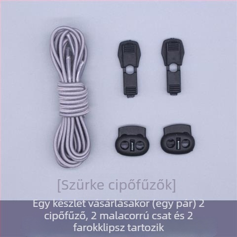 No-tie elasztikus kerek cipőfűzők, 110 cm, alkalmas textilekhez, felnőttek és gyerekek számára