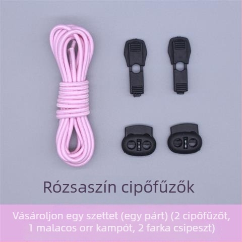 No-tie elasztikus kerek cipőfűzők, 110 cm, alkalmas textilekhez, felnőttek és gyerekek számára