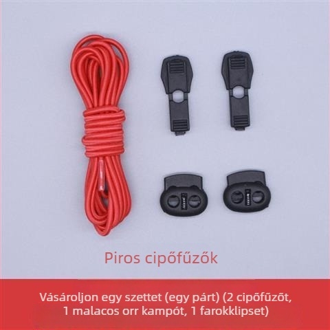 No-tie elasztikus kerek cipőfűzők, 110 cm, alkalmas textilekhez, felnőttek és gyerekek számára