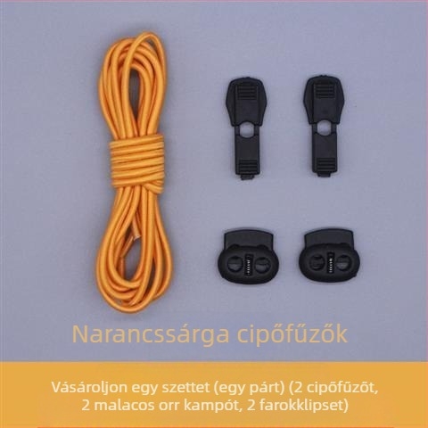 No-tie elasztikus kerek cipőfűzők, 110 cm, alkalmas textilekhez, felnőttek és gyerekek számára