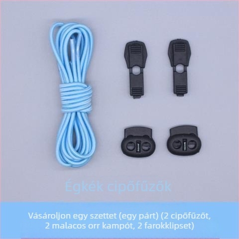 No-tie elasztikus kerek cipőfűzők, 110 cm, alkalmas textilekhez, felnőttek és gyerekek számára