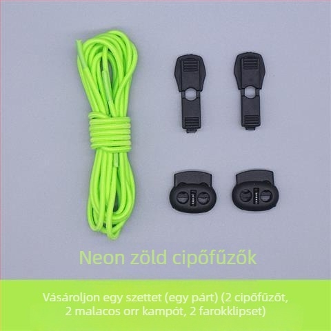 No-tie elasztikus kerek cipőfűzők, 110 cm, alkalmas textilekhez, felnőttek és gyerekek számára