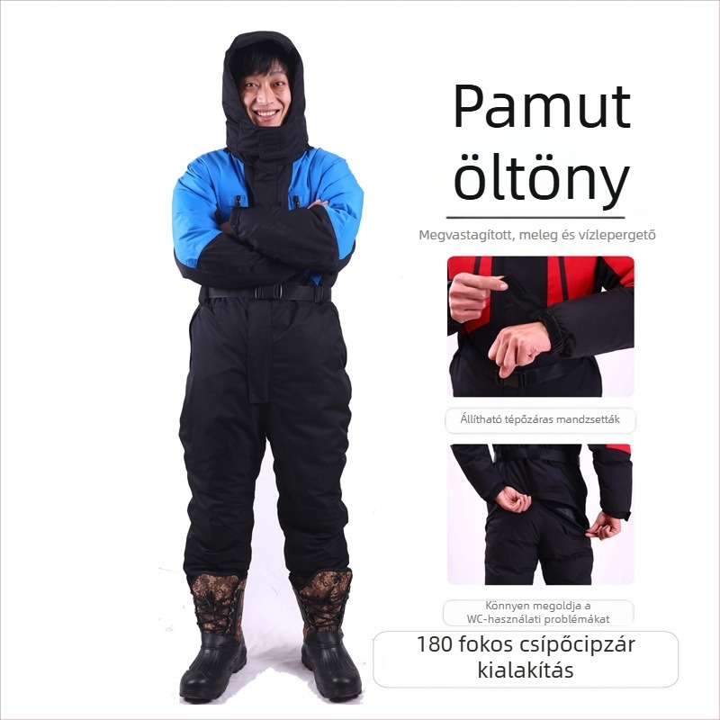 Alacsony hőmérsékletű overall hűtőtárolókhoz, téli munkaruha pamut béleléssel, vízálló Taslon anyag