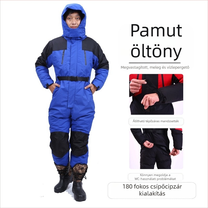 Alacsony hőmérsékletű overall hűtőtárolókhoz, téli munkaruha pamut béleléssel, vízálló Taslon anyag