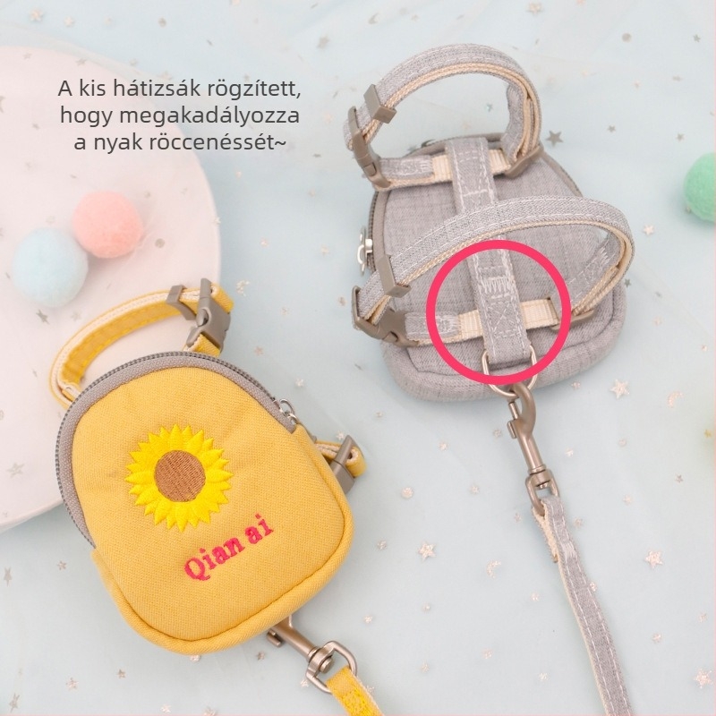 Macska póráz visszahúzható, állítható, poliészter kötél, macskáknak