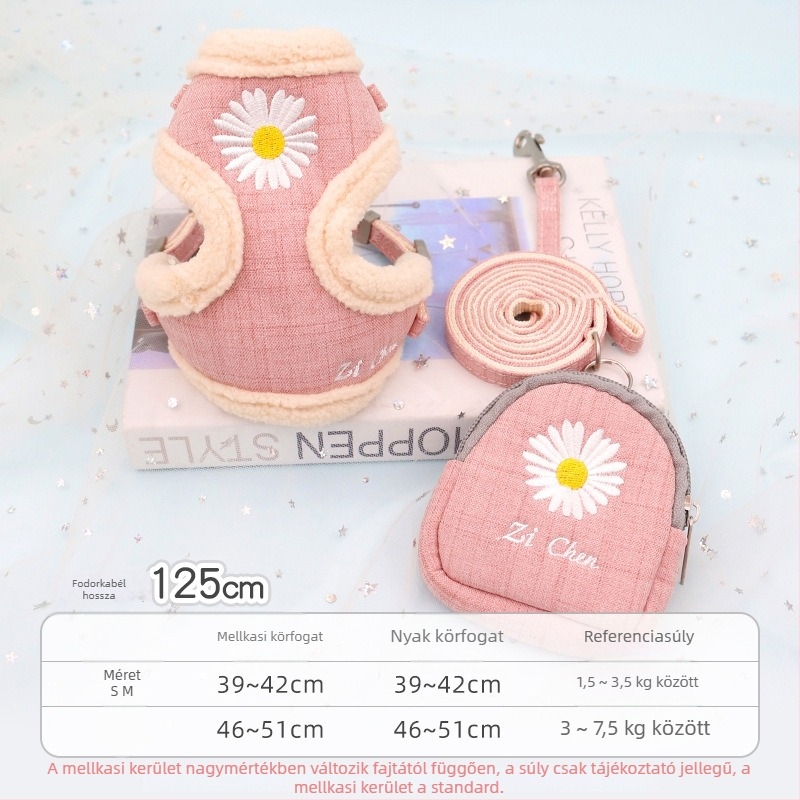 Macska póráz visszahúzható, állítható, poliészter kötél, macskáknak