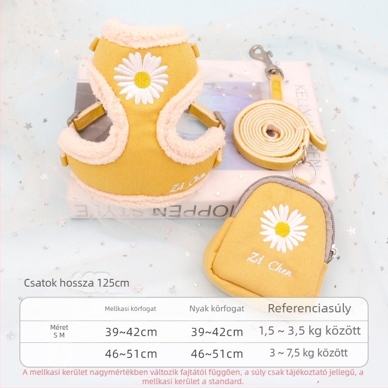 Macska póráz visszahúzható, állítható, poliészter kötél, macskáknak