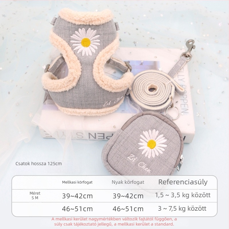 Macska póráz visszahúzható, állítható, poliészter kötél, macskáknak