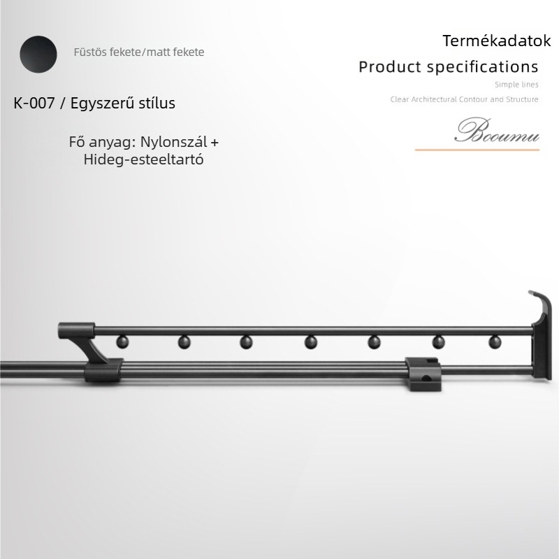 Kihúzható nadrágkialakító polc csúszó sínnel; anyag: nylon + galvanizált acél; modell: K-007/008; márka: Yabaoli