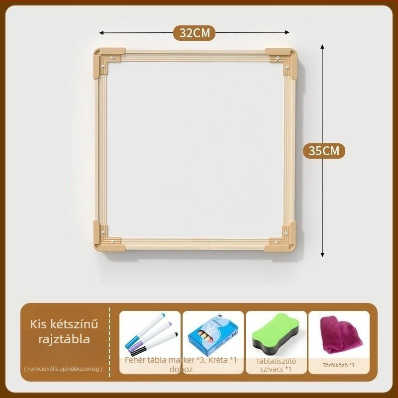 K gyermekeknek készült dupla oldalú mágneses fehér tábla állvánnyal — alumínium keret, könnyen törölhető rajz és írás