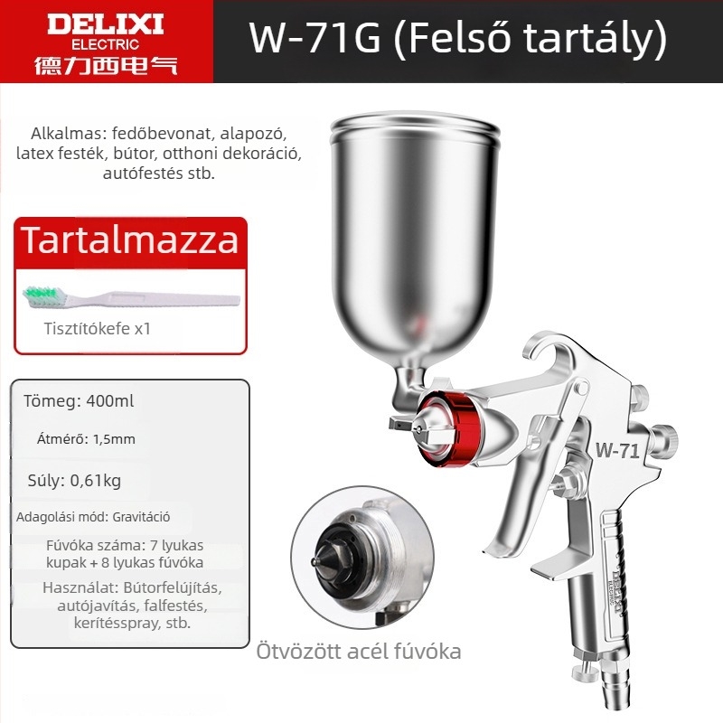 Háztartási festékszóró bútorokhoz és autókhoz, állítható többkaliberű, újratölthető Li‑ion akkumulátor, 220V