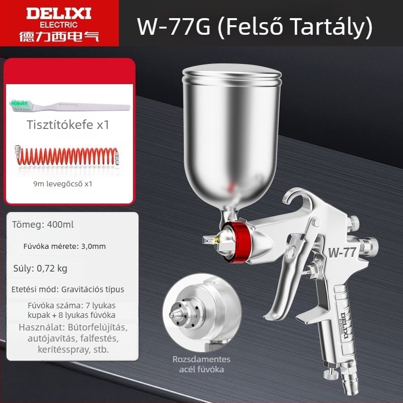 Háztartási festékszóró bútorokhoz és autókhoz, állítható többkaliberű, újratölthető Li‑ion akkumulátor, 220V