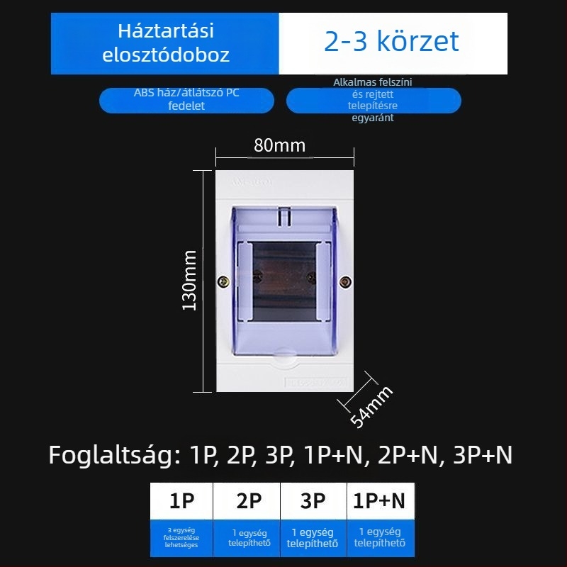PZ30 műanyag áramkör-elosztó doboz, vízálló, háztartási használatra, felület- vagy rejtett szereléshez, szivárgás elleni védelem