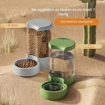 Háziállat vízadagoló és automata etető macskáknak és kutyáknak leválasztható tálakkal