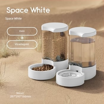 Háziállat vízadagoló és automata etető macskáknak és kutyáknak leválasztható tálakkal