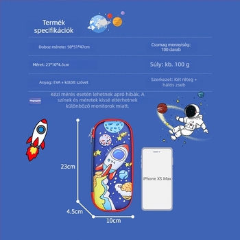 Nagy kapacitású ceruzatartó, 3D cartoon EVA, űrhajós téma, modell D-238, 100 g, logó testreszabható
