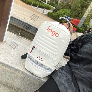 Hátizsák 20-35L PU bőr, városi minimalist stílus, uniszex, betűs minta, ívelt vállpánt, poliészter bélés