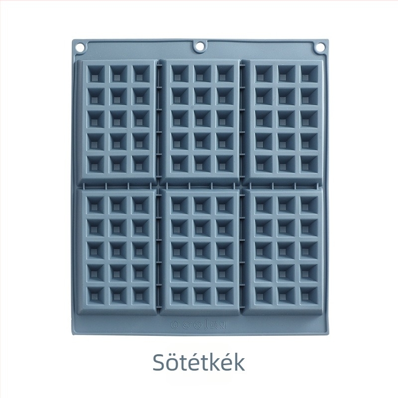 Szilikon sütőforma süteményekhez, 6 gofrüreggel, szabályos sokszög alakú, konyhai eszköz
