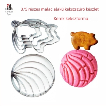 Rich Billion Piggy Series Keksz-forma – rozsdamentes acél, szabálytalan alak, kekszek készítéséhez