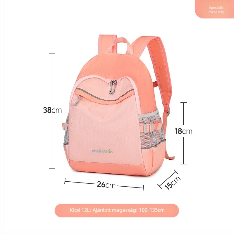 Plum összecsukható gyerek hátizsák, nylon, Color-Blocking minta, poliészter bélés, kapacitás 20 L alatt, utcai divat, szabadidős utazásokhoz