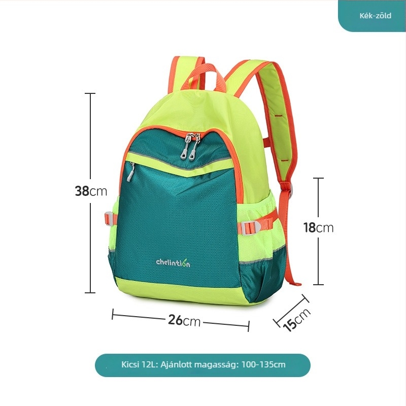 Plum összecsukható gyerek hátizsák, nylon, Color-Blocking minta, poliészter bélés, kapacitás 20 L alatt, utcai divat, szabadidős utazásokhoz