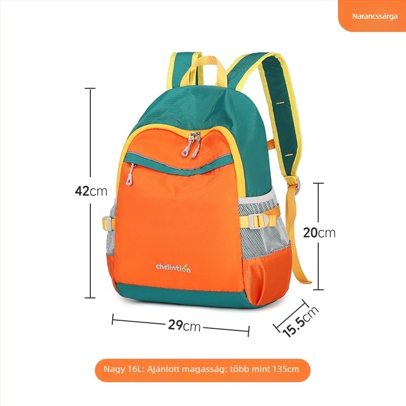 Plum összecsukható gyerek hátizsák, nylon, Color-Blocking minta, poliészter bélés, kapacitás 20 L alatt, utcai divat, szabadidős utazásokhoz