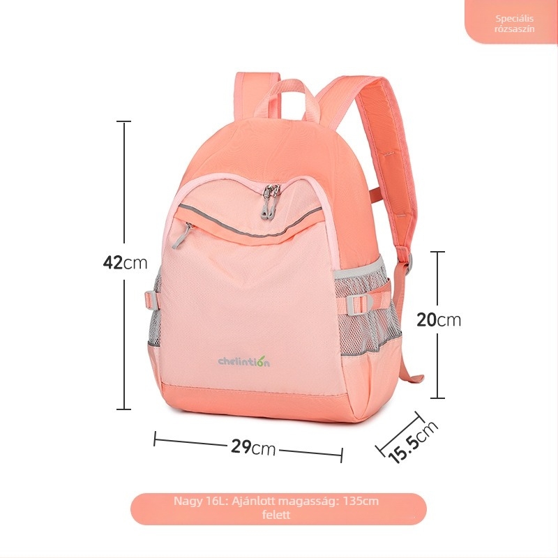 Plum összecsukható gyerek hátizsák, nylon, Color-Blocking minta, poliészter bélés, kapacitás 20 L alatt, utcai divat, szabadidős utazásokhoz