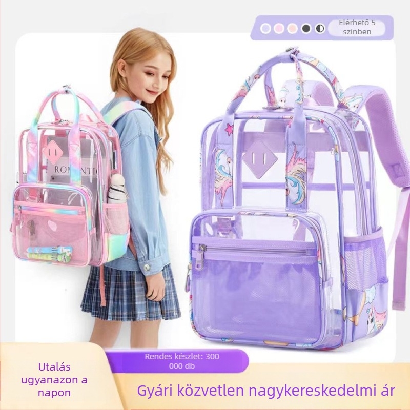 PVC anyagú vízálló hátizsák, bővíthető nagy kapacitás, száraz-nedves elkülönítés, anime karikatúra mintázat