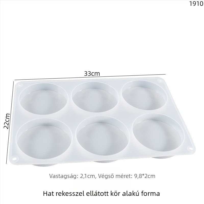 Poppy kerek szilikon süteményforma DIY kristálygyanta projektekhez
