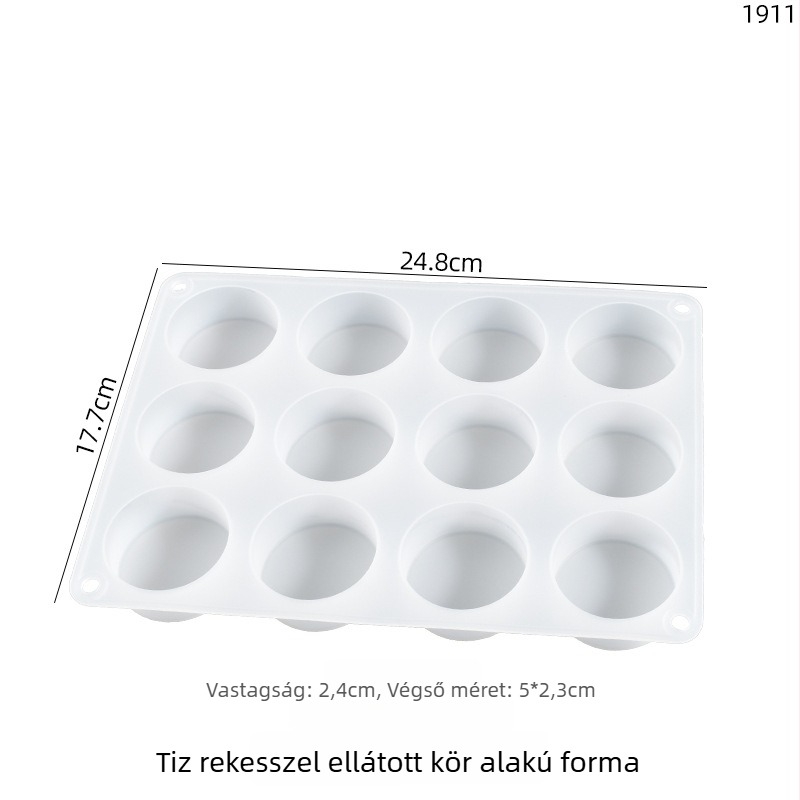 Poppy kerek szilikon süteményforma DIY kristálygyanta projektekhez